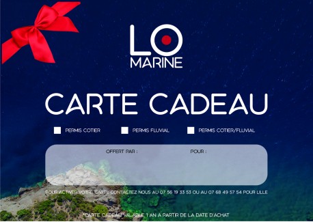 Permis côtier + fluvial - Carte cadeau à imprimer